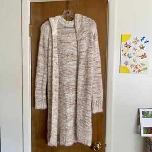 Poof Apparel Hooded L/S Duster Sweater
